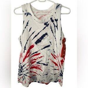 Grayson Threads Tie-Dye Muscle Tee - Red, Blue, White NWT